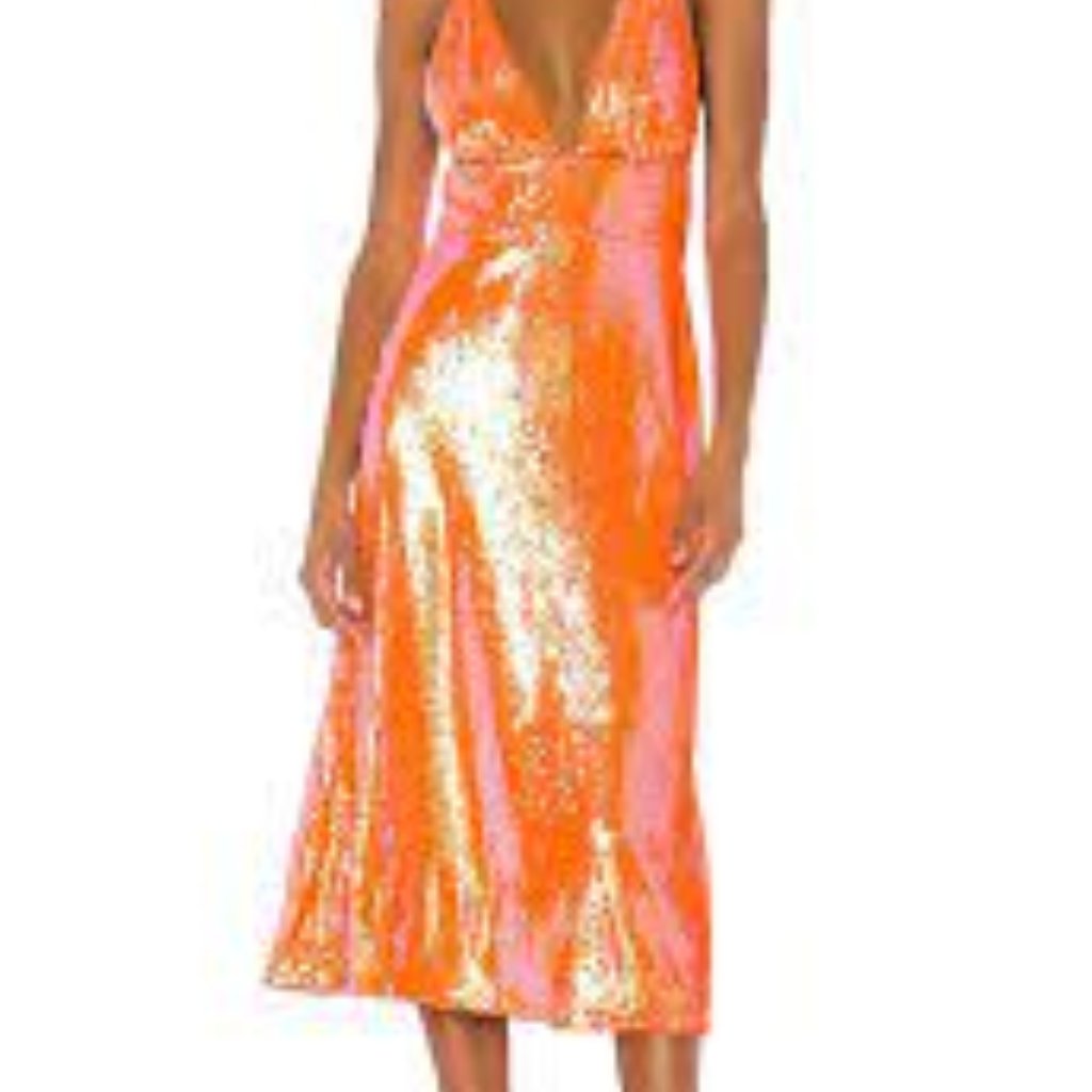 Irena Midi Dress Song Of Style Color: Papaya Orange